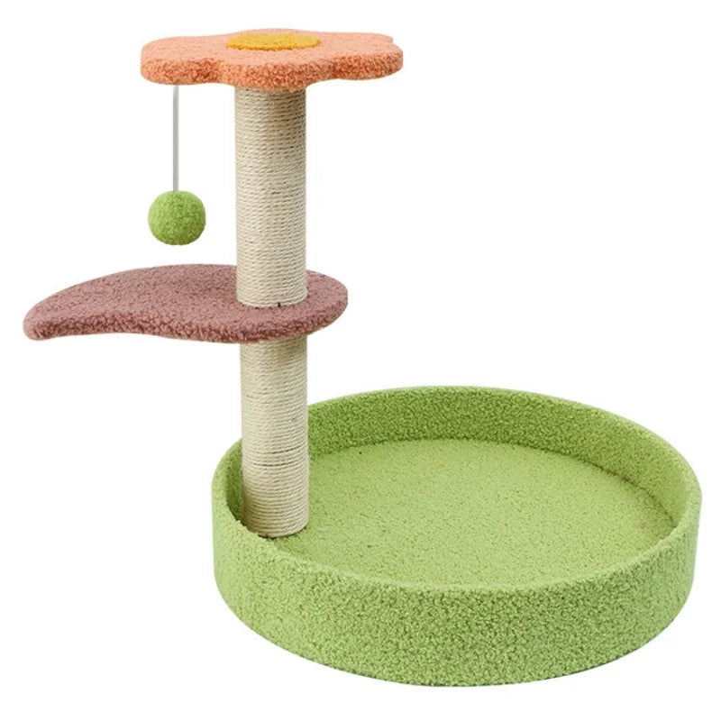 Pet colored cat climbing frame, cat nest, cat tree integrated villa grabbing board, large cat jumping platform shelf toy