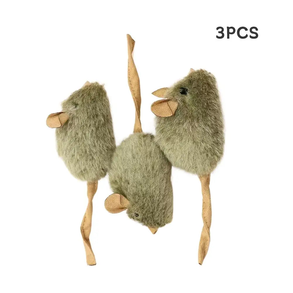 3 Peças Camundongos de Pelúcia para Gatos, Brinquedo Interativo Automático de Roedores com Som, para Gatinhos, Resistente a Mordidas, Suprimentos para Animais de Estimação
