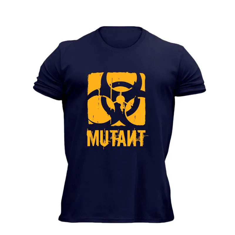 Camiseta Masculina Esportiva Manga Curta Fitness Gola Redonda Elástica Respirável de Algodão
