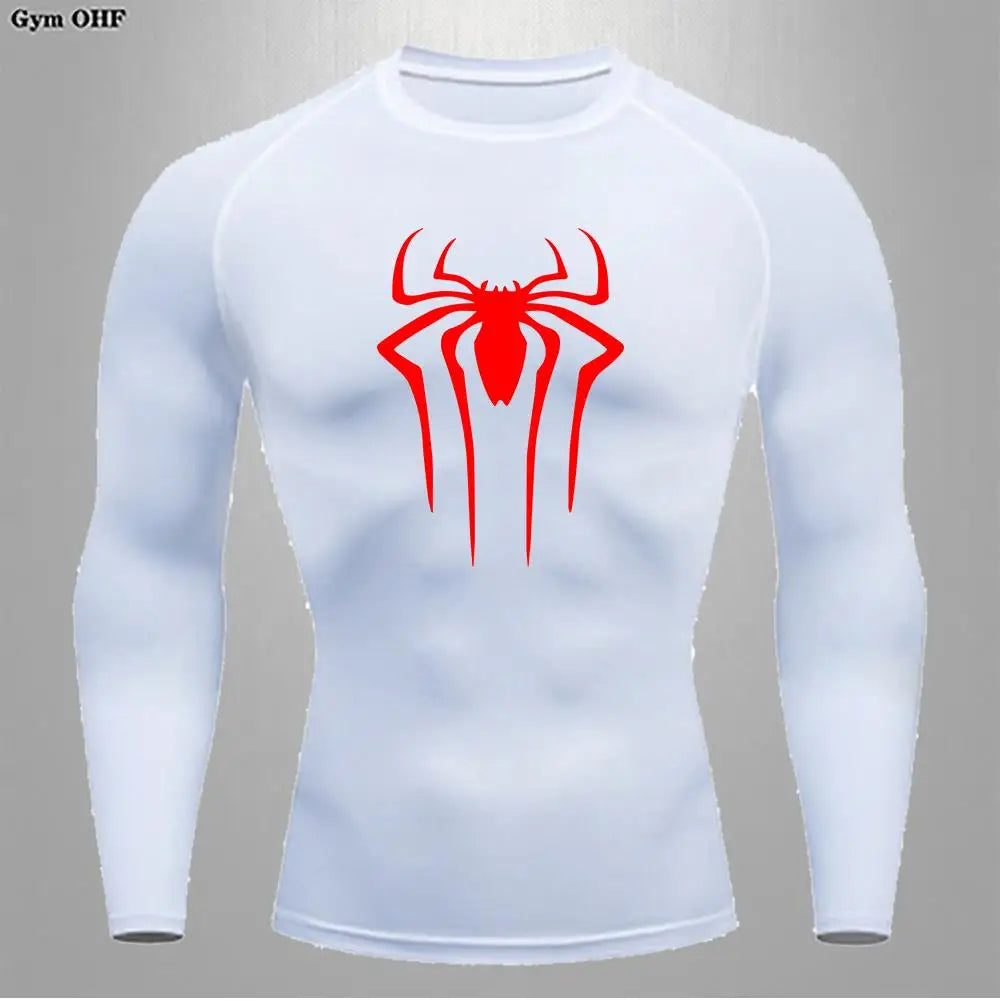 Camiseta Compressão Masculina Spider — Performance e Visual Único