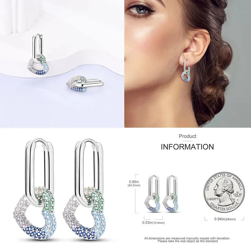 Brincos Femininos Pendentes 100% Genuínos em Prata Esterlina 925 Hipoalergênicos Luxuosos Elegantes Joia Fina Presente de Aniversário para Ela