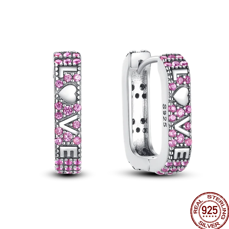 Earrings 925 Sterling Silver Colorful Shiny Zircon Earrings Temperament Charm Luxury Party Jewelry Gift Birthday Anniversary