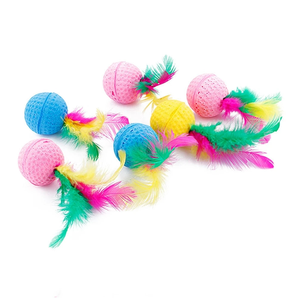 50 unidades de brinquedos interativos para gatinhos de interior, bolas de látex para gatos para exercício e perseguição