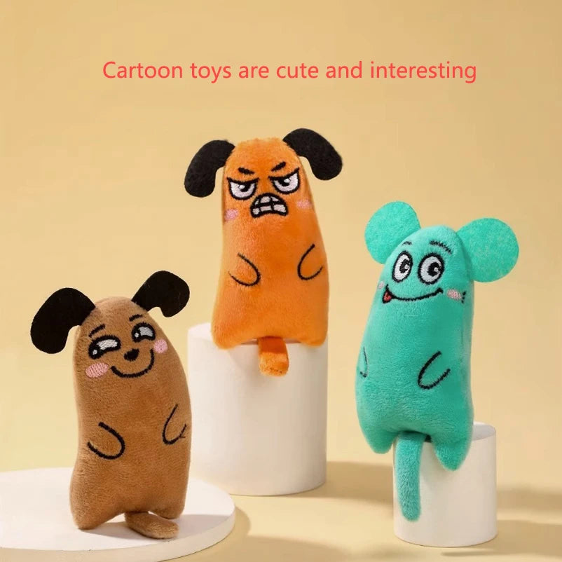 Brinquedo de pelúcia para cães e gatos resistente a mordidas, brinquedo interativo para limpeza de dentes de gatos e cachorros