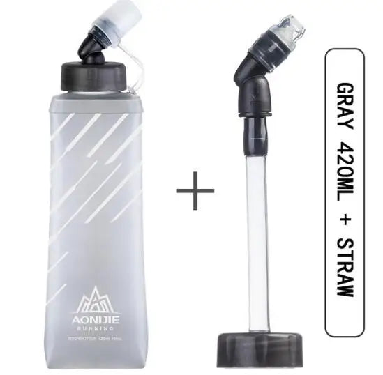AONIJIE 250ML 600ML Foldable Silicone Soft Flask Water Bottle for Outdoor Sport Traveling Running Kettle Hydration Pack Bag Vest