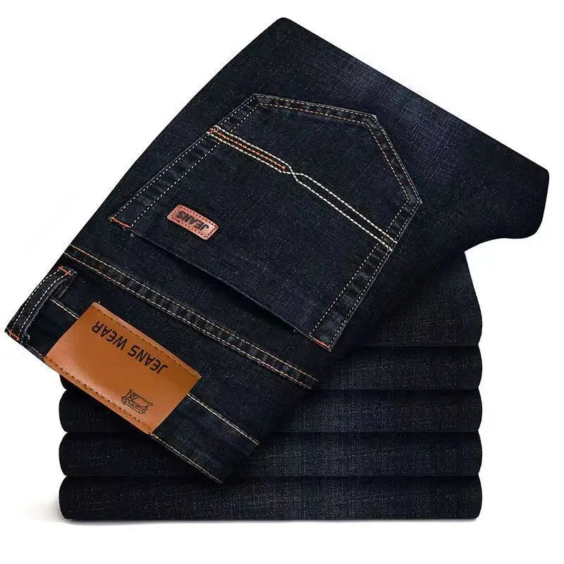 Calça Jeans Reta Masculina Moda Masculina 2026 Calça Slim Fit Elástica Confortável Macia Negócios Jeans Calça Jeans Marca de Roupa Masculina