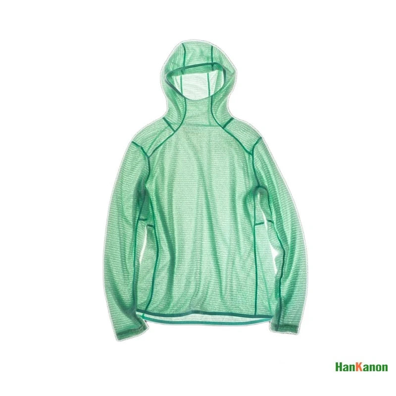 Camiseta Térmica Masculina de Manga Longa Thermolite® Leve com Capuz para Caminhada, Acampamento e Ciclismo Antiestática e Antipilling