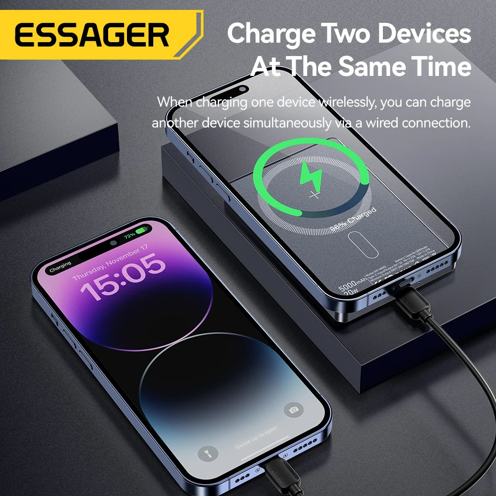 Carregador Magnético 5000 mAh Android iOS