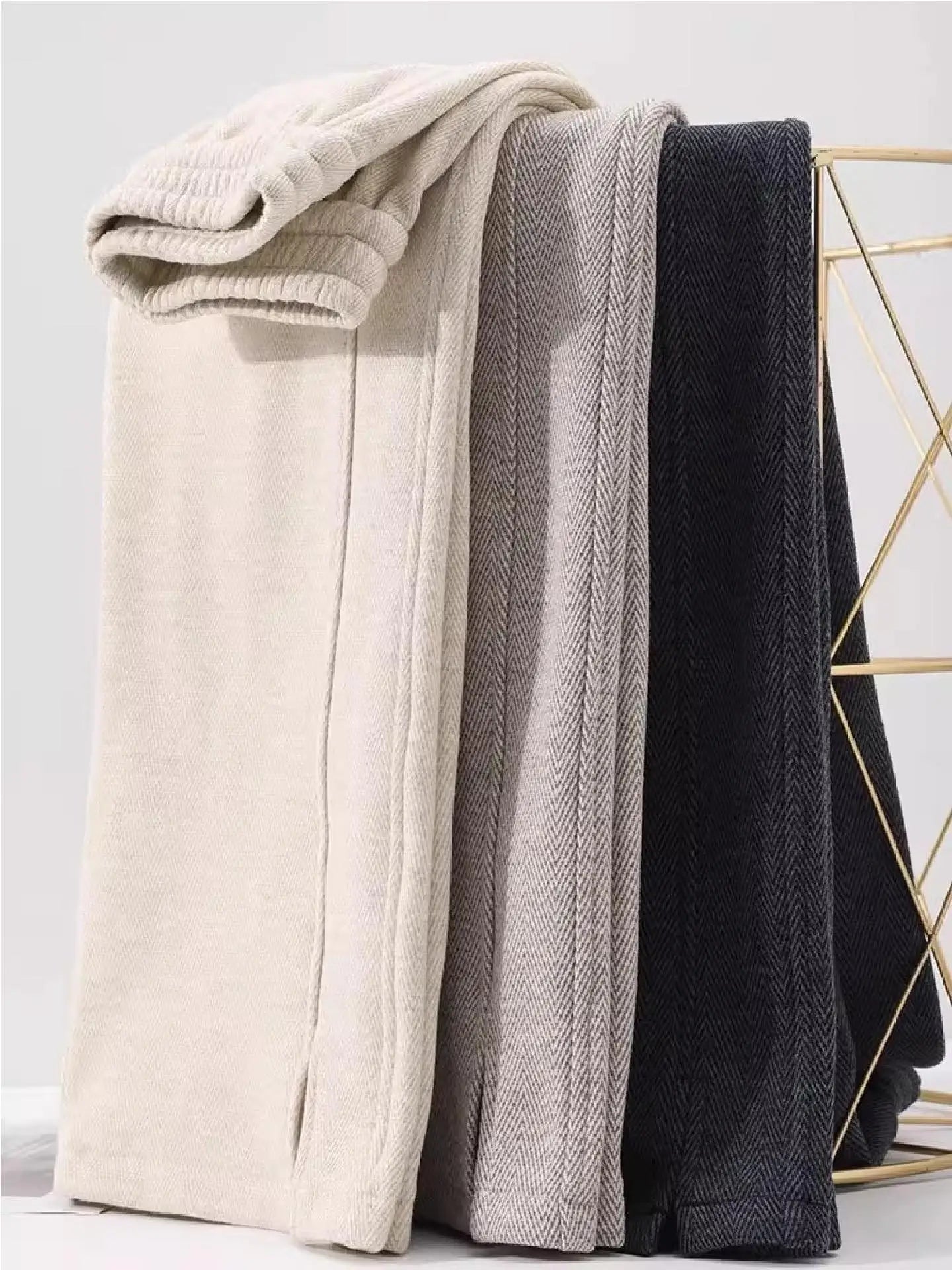 Thickened Woolen Straight Leg Pants Womens High Waist Wide Leg Trousers Autumn Winter Casual Pants Pocket Design Cotton Blend 1 - 4xl recommended 72.5-80kg Oatmeal color [spring and autumn]