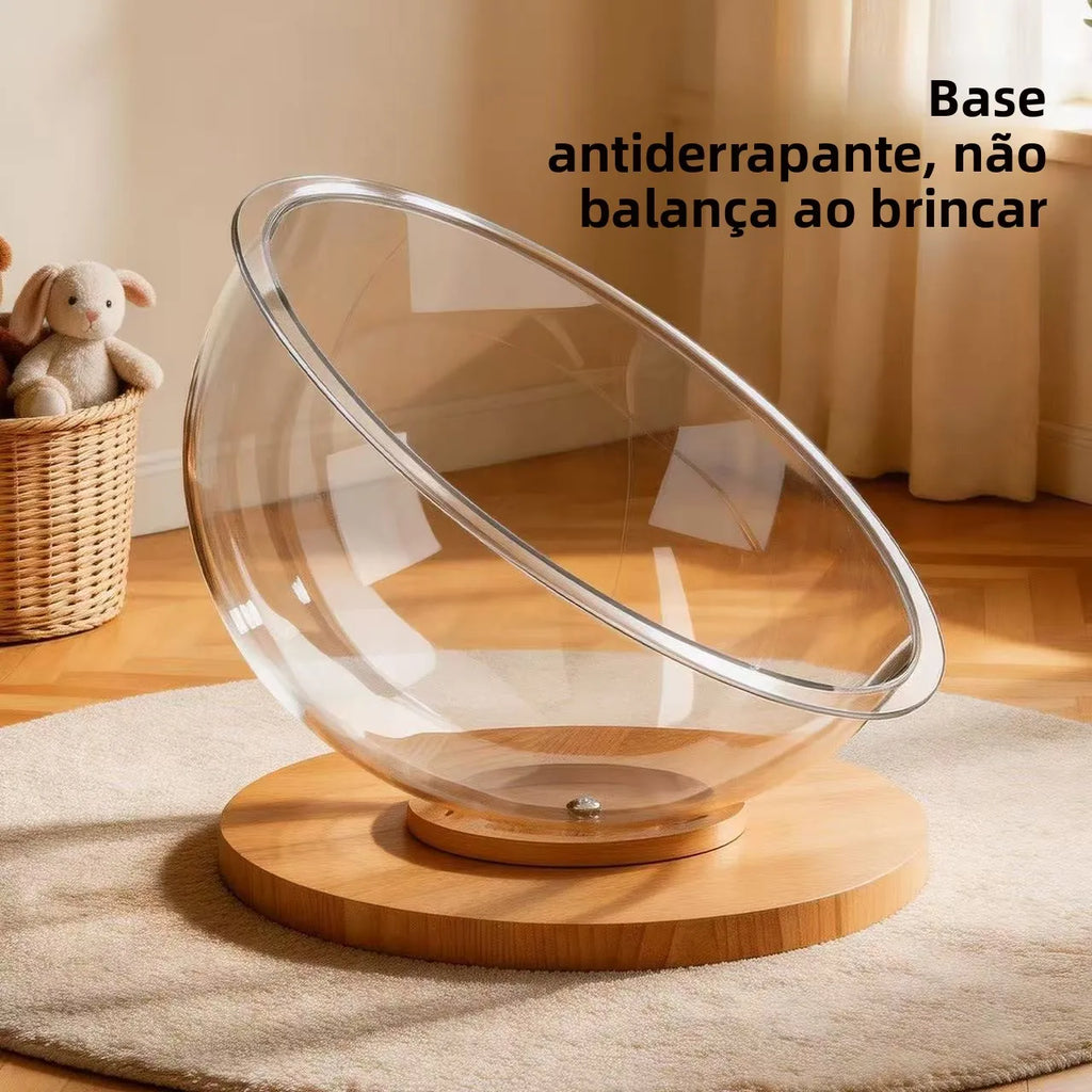 Cama de Acrílico Transparente Brinquedo Giratório Cabine Semi-Fechada Integrada suprimentos para animais de estimação internos para todas as estações Design Respirável