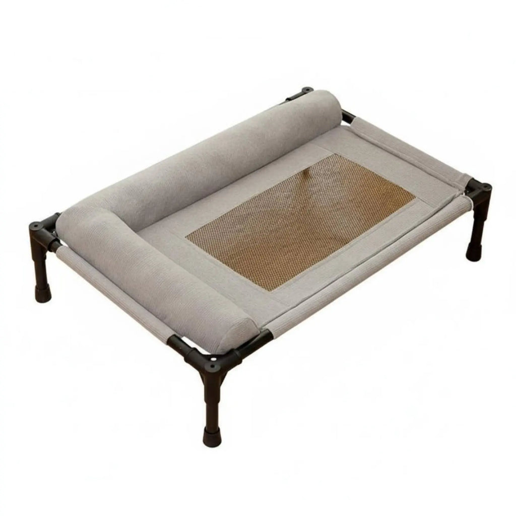Cama Elevada para Pets Uso em Todas as Estações Cama Elevada para Cães e Gatos Camas Dobráveis para Pets Estrutura Resistente com Suporte para Travesseiro para Felinos, Viagem