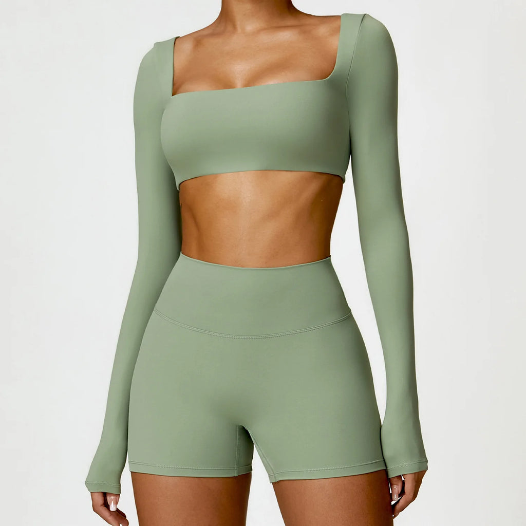 Top Fitness Sem Costura Manga Longa — Suporte e Estilo no Treino