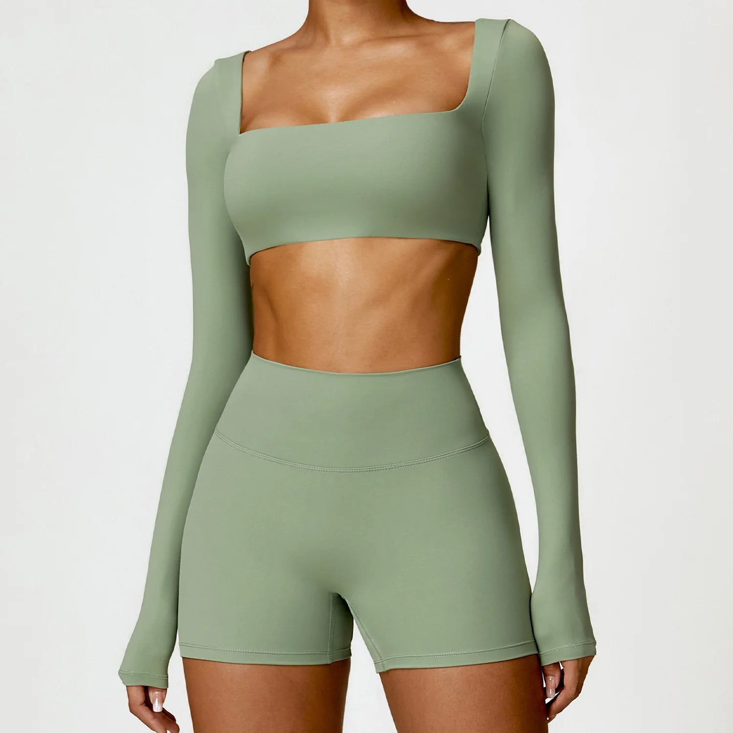 Top Fitness Sem Costura Manga Longa — Suporte e Estilo no Treino