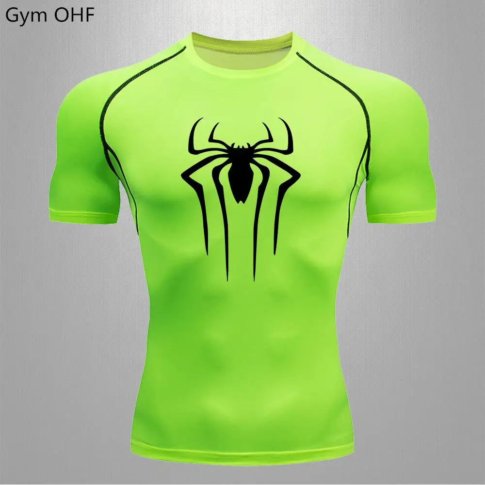 Camiseta Compressão Masculina Spider — Performance e Visual Único