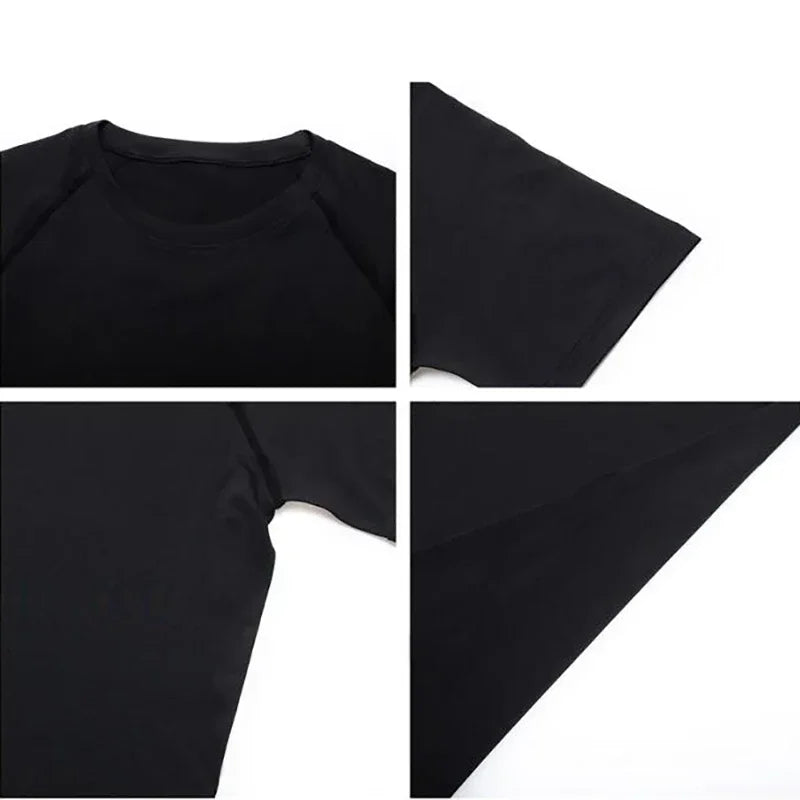 Camiseta de compressão masculina de verão, roupa esportiva, camiseta de corrida elástica de secagem rápida, top esportivo, camiseta para exercícios de academia com halteres