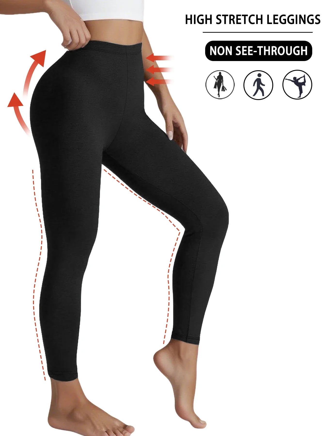 Women's Super Soft Leggings High Elasticity Workout Yoga Running Athletic Push Up Gym Long Fitness Leggings