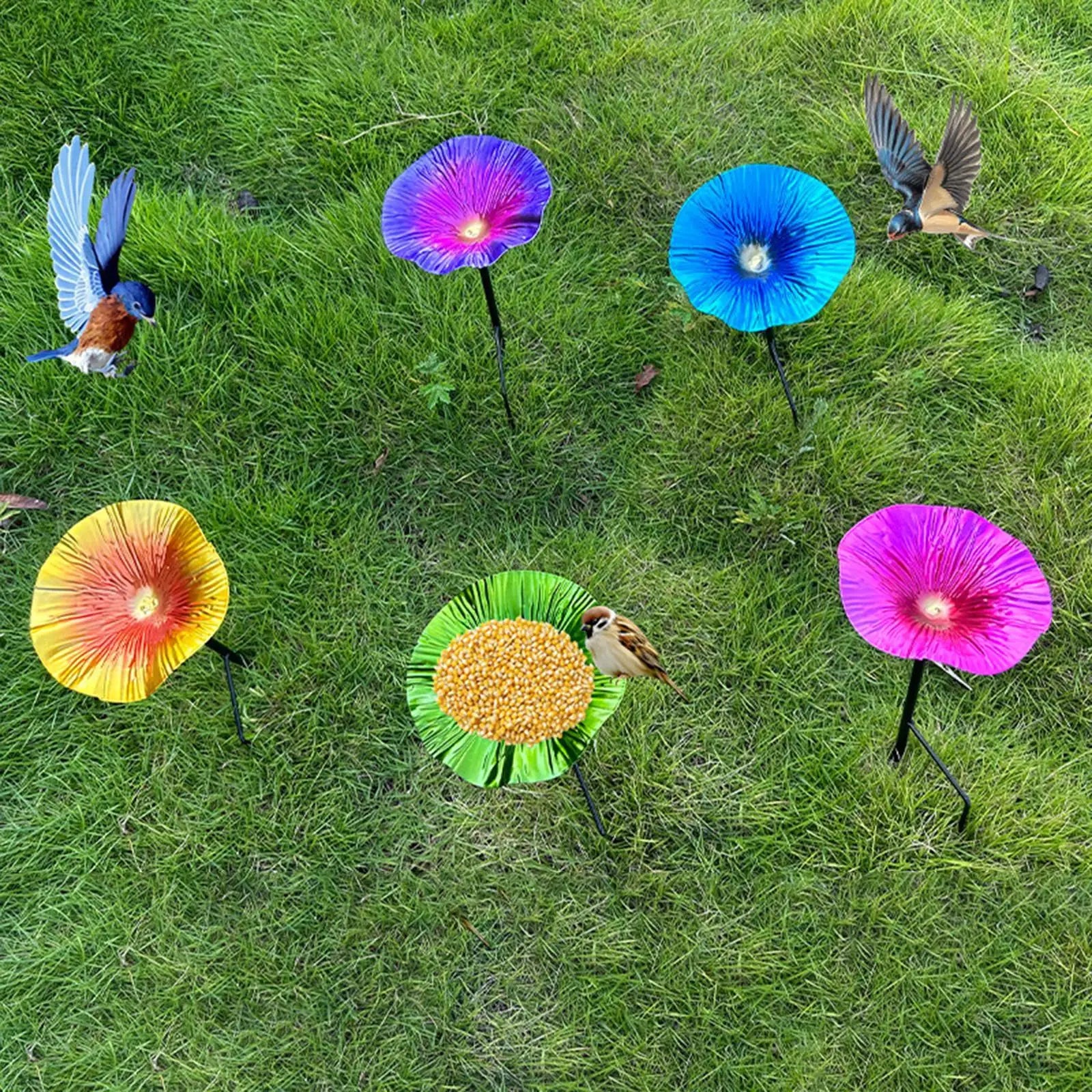 Garden Bird Bath with Detachable Pole