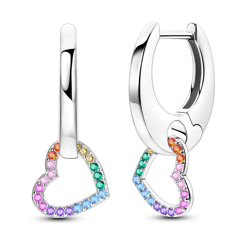 Orstarry 925 Sterling Silver Crystal Circular Eardrops Drop Earrings Women Earrings Charm Fashion Versatile Party Jewelry Gifts