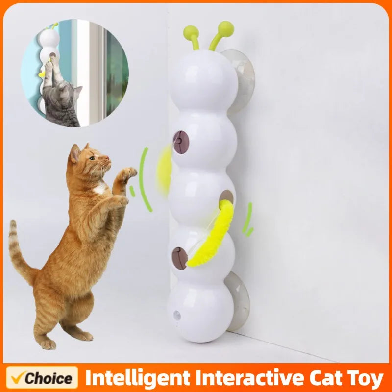 Brinquedo Interativo Inteligente para Gatos - Lagarta com Ativação por Movimento, Brinquedo Provocador Automático que Emerge do Buraco para Gatinhos e Gatos