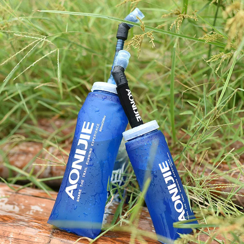 AONIJIE 250ML 600ML Foldable Silicone Soft Flask Water Bottle for Outdoor Sport Traveling Running Kettle Hydration Pack Bag Vest