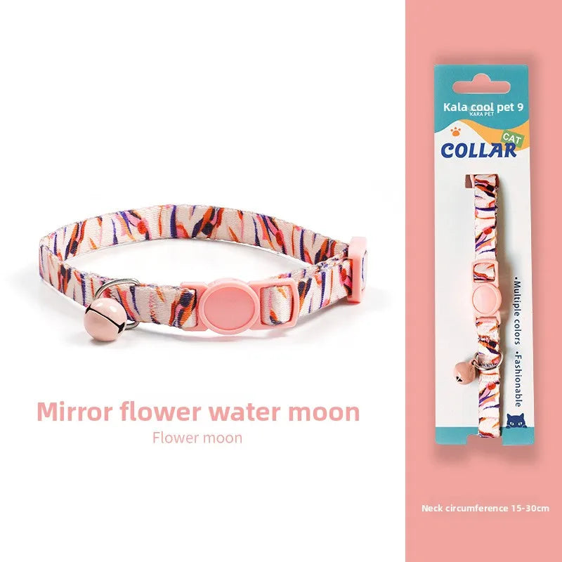 Cat collar Kitten woven necklace Collar bell Anti-choking Comfort Safety buckle Pet decoration