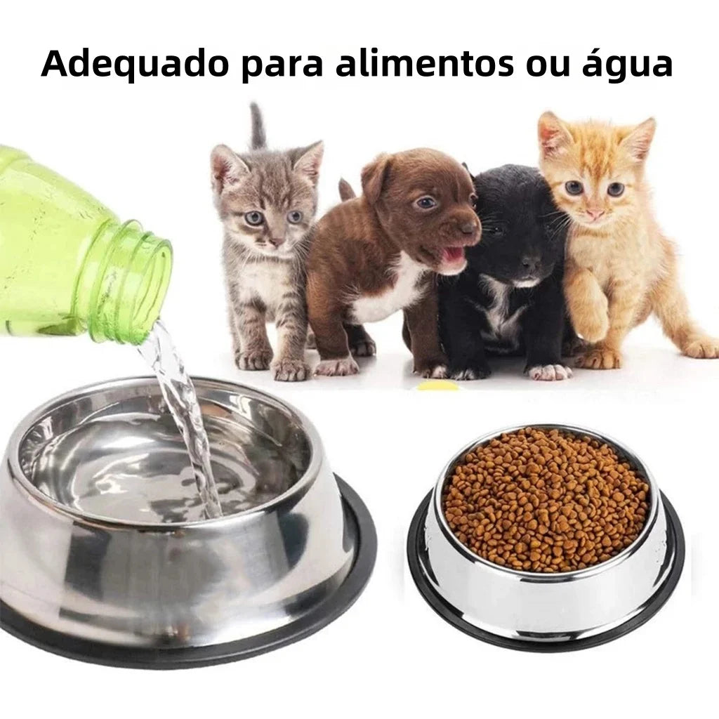Inox Food or Drinker For Pet Dog Cat and Others with Anti-Slip Base-150ml to 1400ml