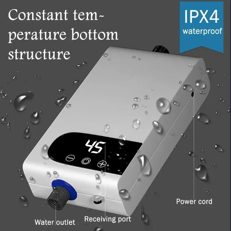 5500W Aquecedor de Água Mais Recente Aquecedor de Água Instantâneo Sem Reservatório Torneira Instantânea para Cozinha Quente Torneira Guindaste LED Digital