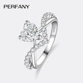 Anel Moissanite PERMANY 1CT Coração para Mulheres Prata Pura S925 Laboratório Diamante Elegante Luxo Joia de Casamento