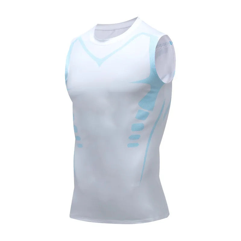 Compression Shirt Men Sleeveless Gym Clothing Dry Fit Printing Sportswear Male Fitness Bodybuilding Vest Workout Muscle Tank Top