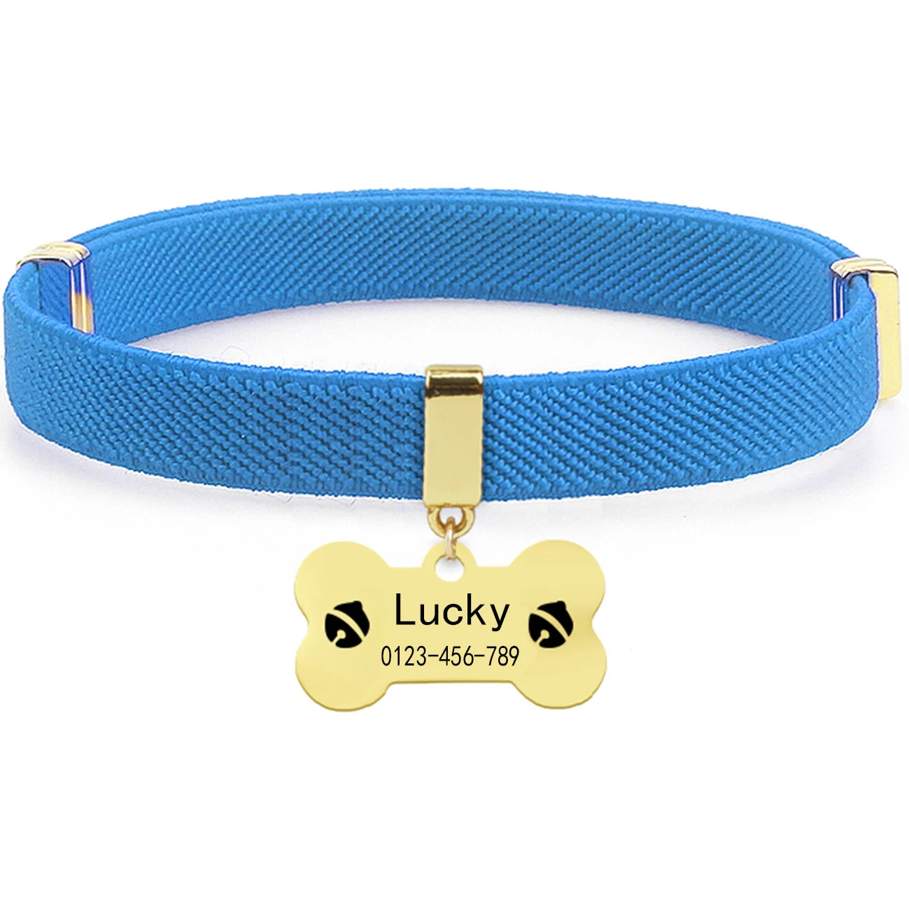 Coleira de Gato Personalizada com Placa de Identificação de Metal com AirTag Destacável para Gatinhos Coleiras Ajustáveis para Gatos, Filhotes e Cães