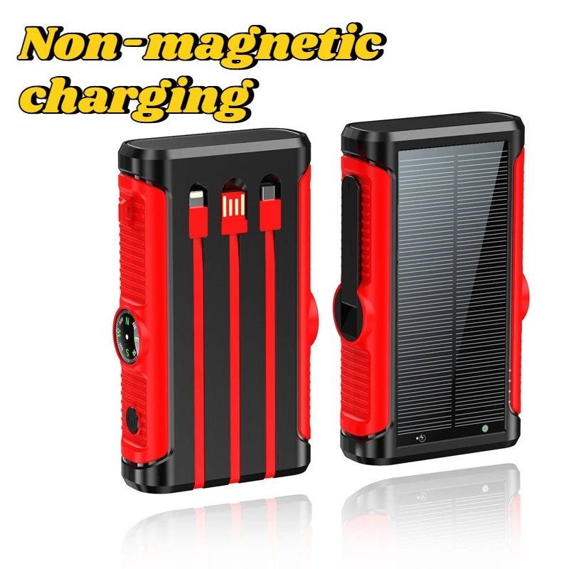 Power Bank Solar 20000mAh 22.5W Magnético Sem Fio Cabo Acampamento