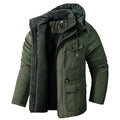 Parkas Masculinas Grossas Jaqueta Quente de Inverno Casaco de Lã com Cashmere Militar ao Ar Livre Acolchoado de Algodão Quebra-Vento Masculino Agasalho com Capuz