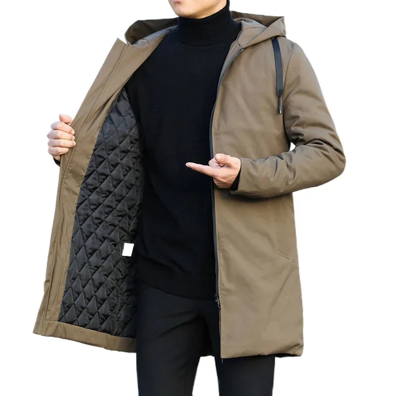 Autumn Winter Men's Trench Coat Male Windbreaker Outerwear Jaquet Man Coat Men Casual Thicken Warm Hooded Parkas Men Jackets