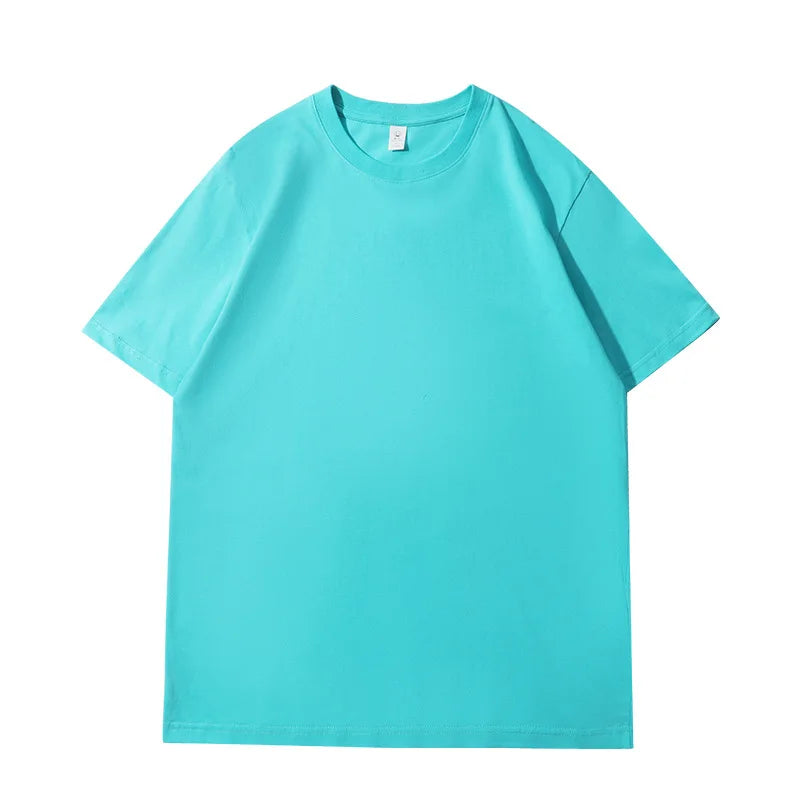Camiseta de verão feminina algodão 2026 cor sólida solta camiseta casual coreana tops malha regata manga curta gola redonda feminina blusas