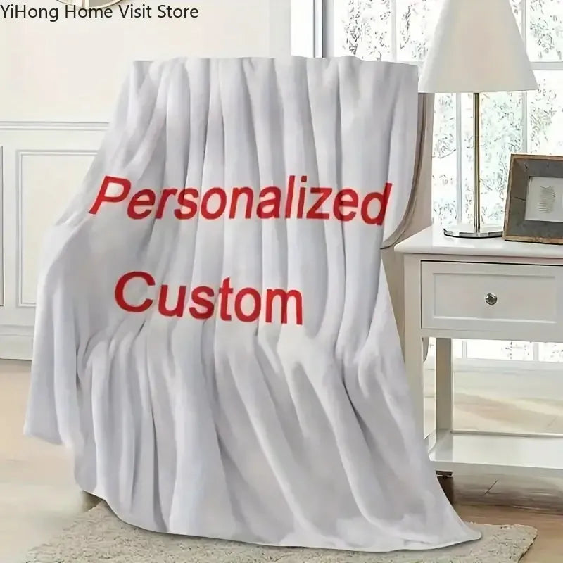 Personalized Photo Blanket Customized Print on Demand Dropshipping Warm Throw Blankets for Boyfriend Girl Friends and Family