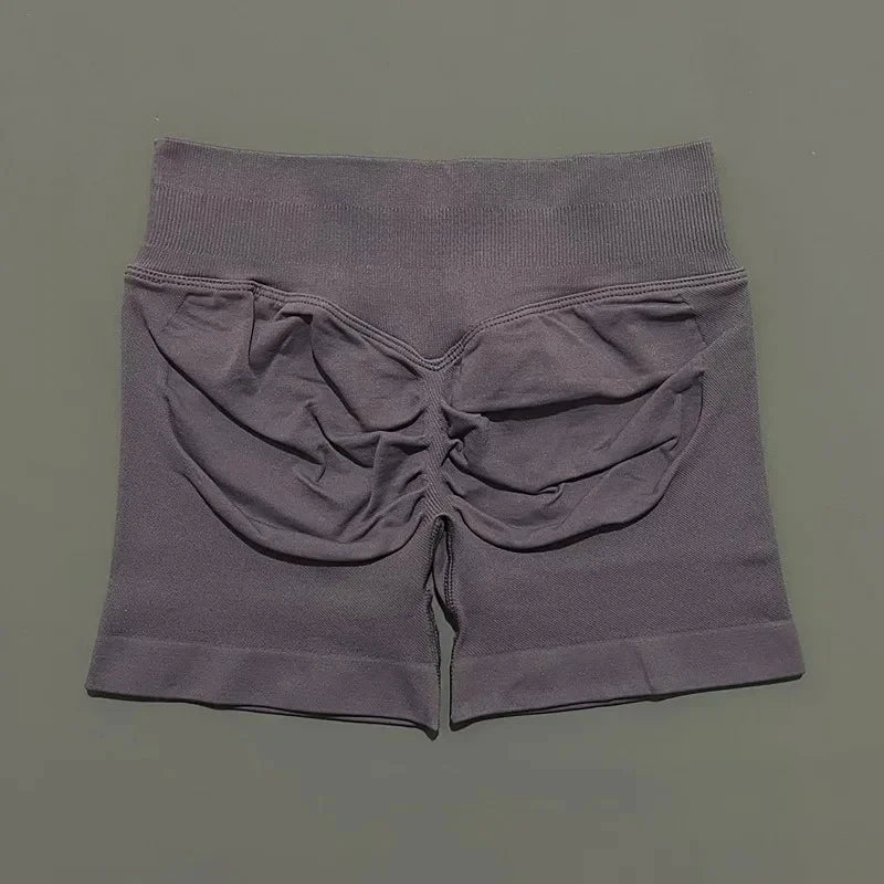 Conjuntos de Academia Femininos 2 Peças Impacto Sem Costura Fitness Yoga Roupa Esportiva Halter Top Shorts Roupa de Treino Corrida Roupa de Academia