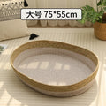 Cama para Gato em Rattan Natural, Ninho Universal para Todas as Estações, Cama Portátil para Animais de Estimação de Pampas, Produtos para Animais de Estimação de Celebridades da Internet Haustierbett XY40CWC