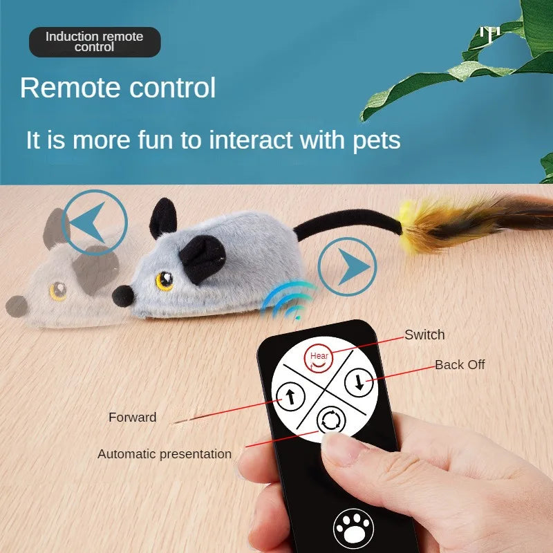 Ratinho Simulado e Gato Auto Entretenimento Brinquedo Provocador de Gato e Brinquedo Esportivo para Cães com Detecção de Toque Elétrico Inteligente