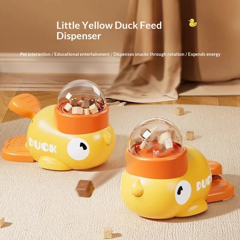 Pet Toys Automatic Feeder Cat Toy Freeze Dried Launcher Dog Chew Toy Duck Dispenser Interactive Pet Snack Dispenser for Cats