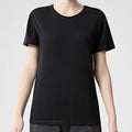 Camiseta Feminina de Lã Merino Manga Curta Gola Redonda Camada Base Próxima à Pele Roupas Esportivas Secagem Rápida - 16.6micro200GSM G (Tórax 96cm)