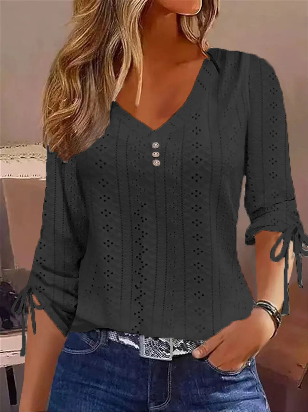 Camisa de Renda Sólida Blusas Femininas Camisetas Roupas Primavera Outono Básica Coreana Branca Blusa Vintage Feminina Roupas Y2K Pulôver Camiseta - SY2307255 Branca XL