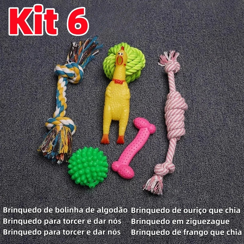 10 Toys Kit Puppy Anti-stress Pet Ranger Teeth Cub Teeth Cleaning Mouth