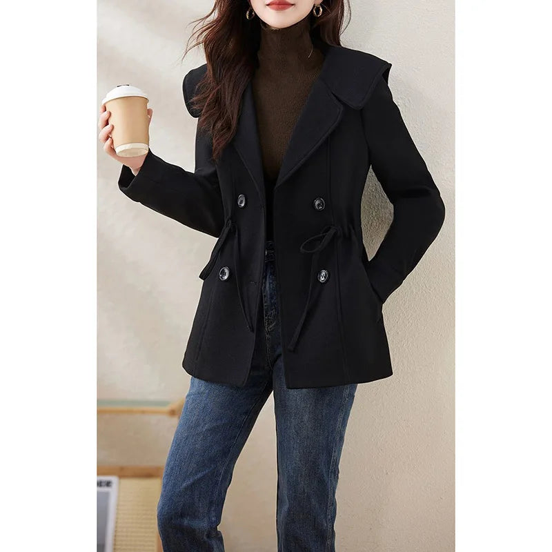 Women Woolen Jacket 2025 Autumn Winter New Mid length Versatile Comfortable Female Coat Elegant Trend Ladies Wool Overcoat