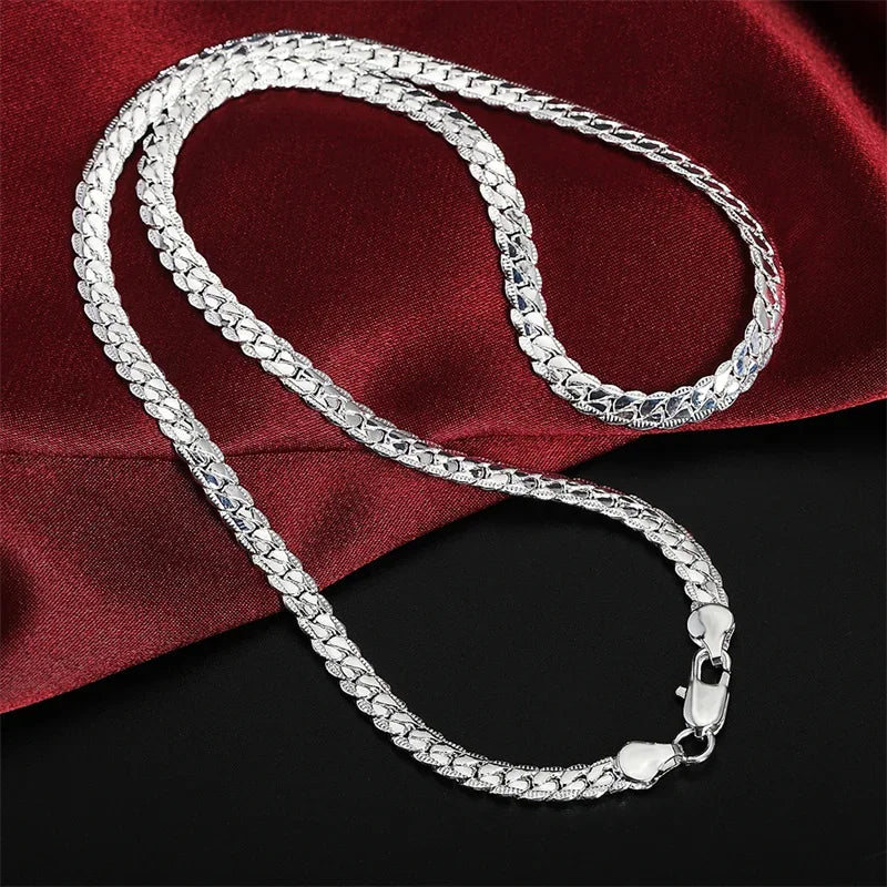Colar de Prata Esterlina 925 com Corrente de 6mm