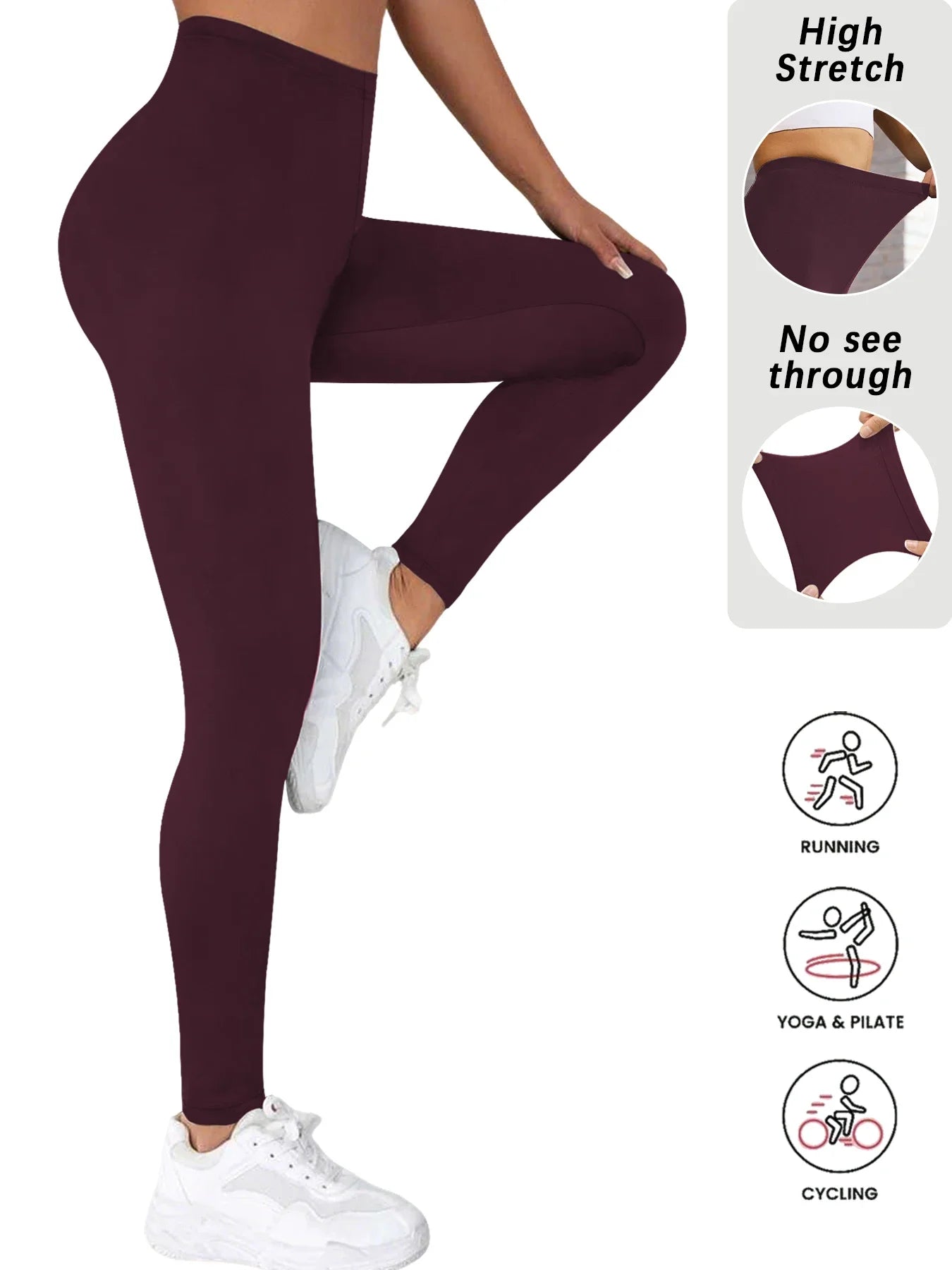Women's Super Soft Leggings High Elasticity Workout Yoga Running Athletic Push Up Gym Long Fitness Leggings