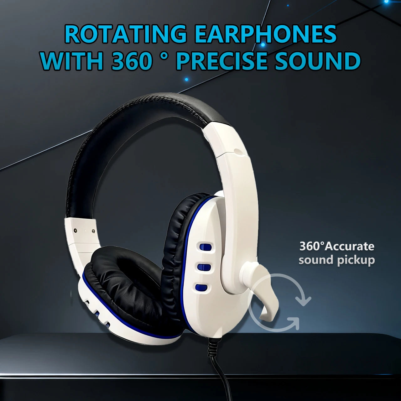7260 Fone de Ouvido com Fio e Microfone, Ideal para Conferências de Trabalho, Documentação de Estudo, Jogos de Entretenimento, Compatível com: PS4/PS5/Xbox One