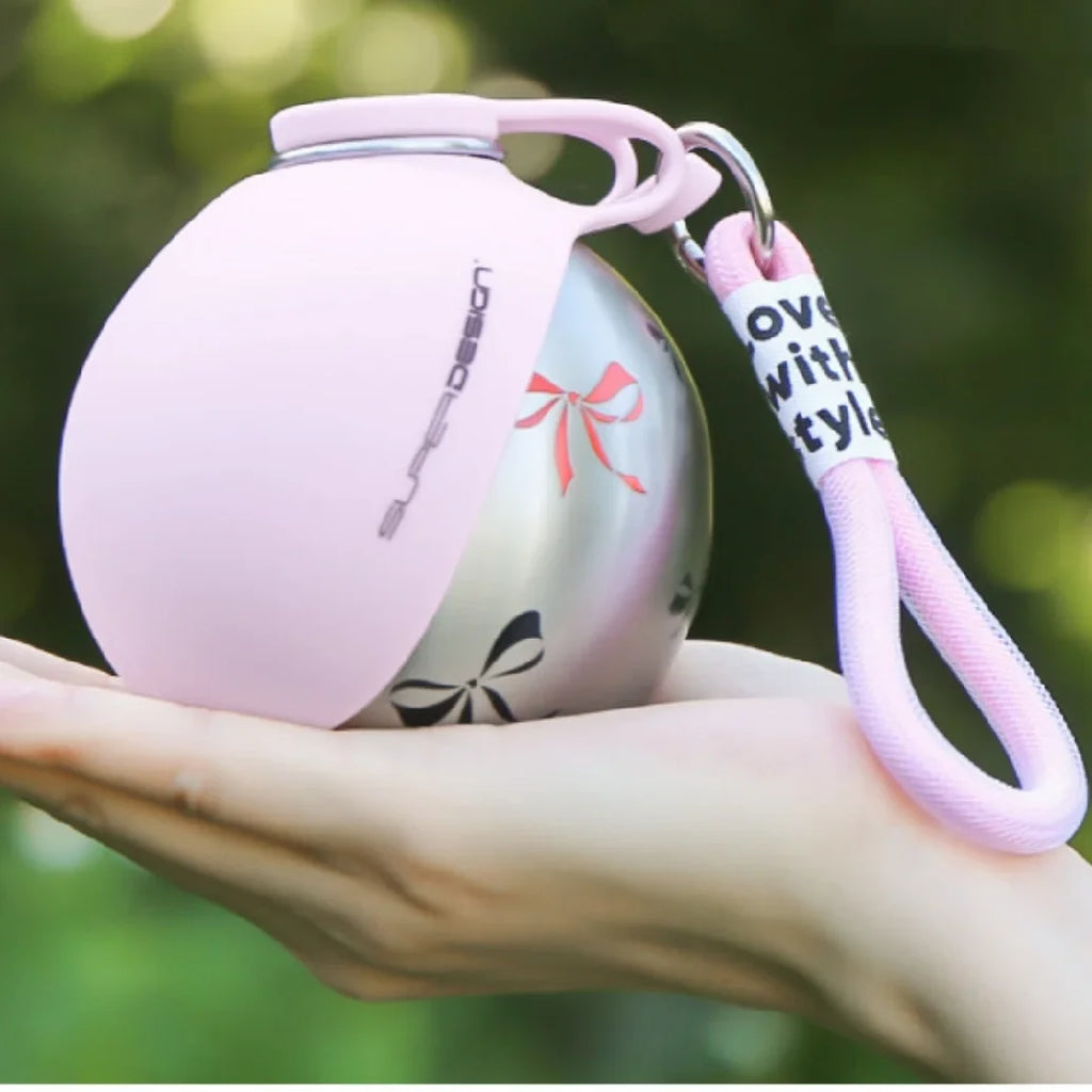 Garrafa de Água Portátil 2 em 1 para Cães Pequenos - Garrafa de Água de Viagem para Cães Compacta e à Prova de Vazamentos - Garrafa de Aço Inoxidável e Silicone