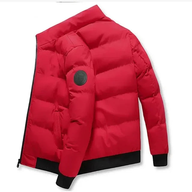 Jaqueta casual masculina de inverno e outono, curta, grossa e quente, corta-vento, com zíper, estampada, M-5XL