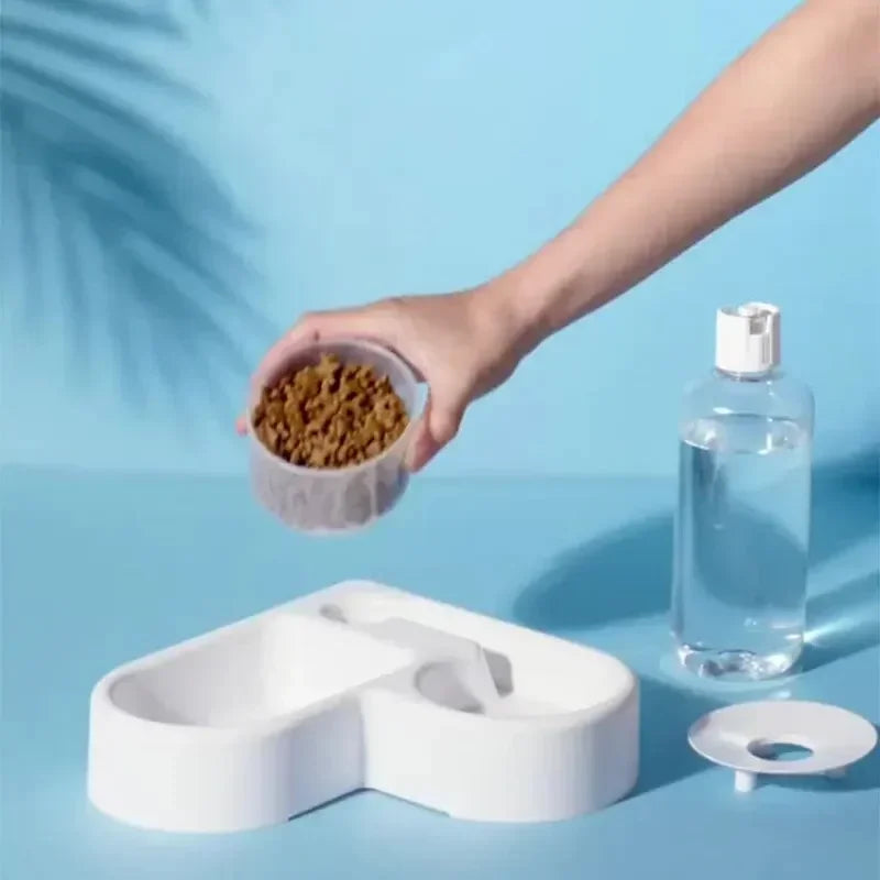 Tigela para Cães e Gatos - Comedouros e Tigela de Comida para Animais de Estimação Adequada para Gatos e Cães Beber Tigela para Animais de Estimação à Prova de Umidade Novo Duplo Automático
