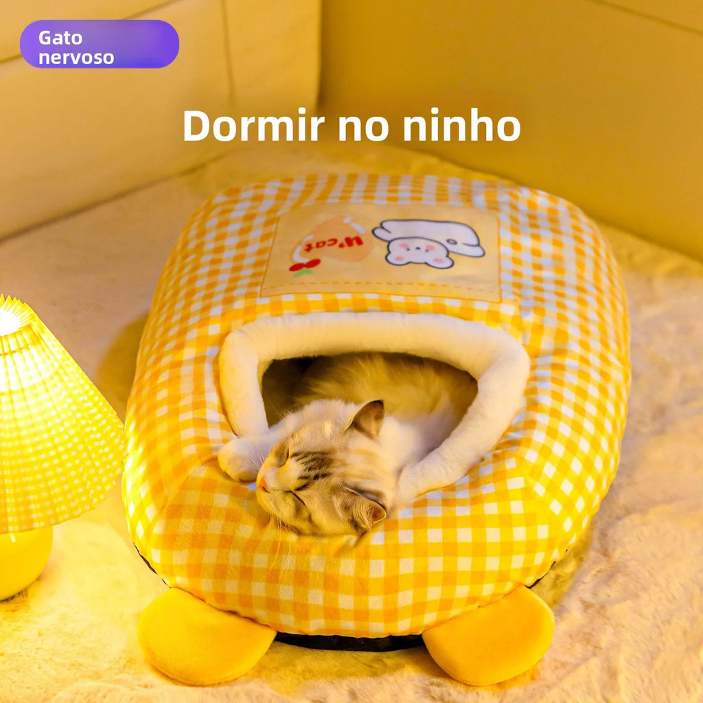 Calor e Se  Cama Saco para s e Cães Pequenos Uso Interno Aconchegante Inverno Design Fechado Ninho de Estimação Casa Confortável